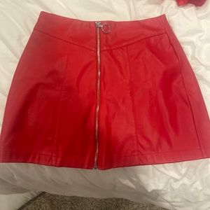Forever 21 red leather skirt| Worn once | Size S